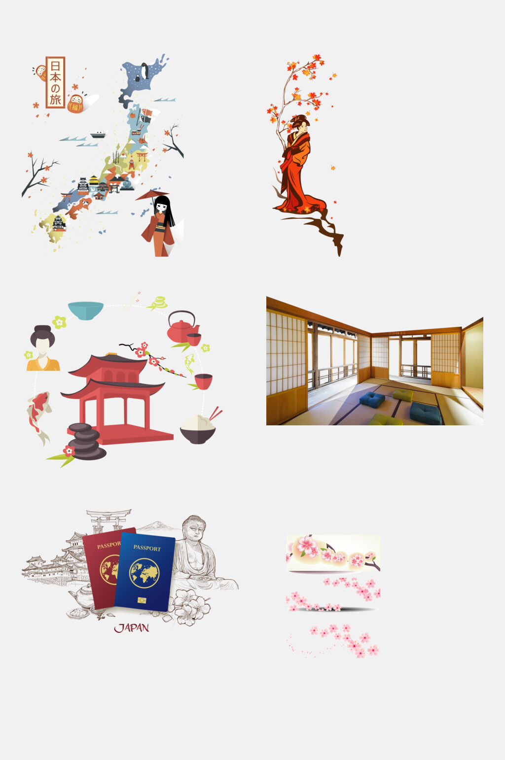 简洁日本旅游风光免民宿抠元素素材