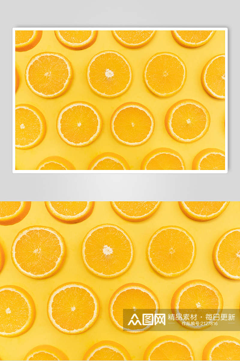 精品橙子平切水果美食图片素材
