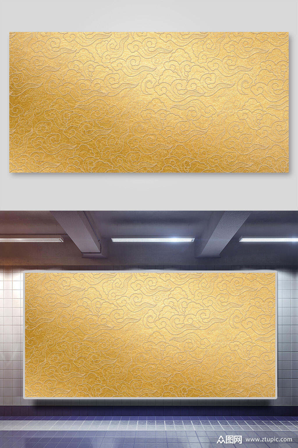 中式金色古典花纹祥云背景素材