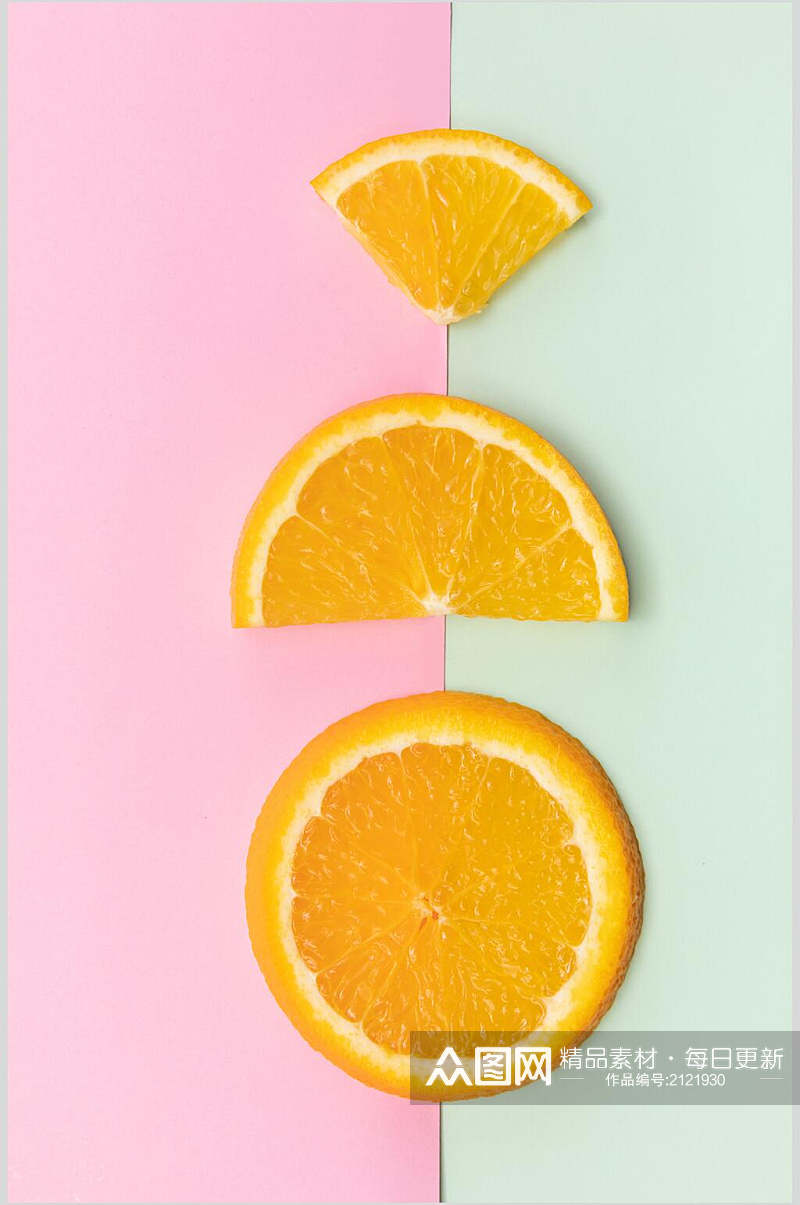 双色平切水果橙子图片素材