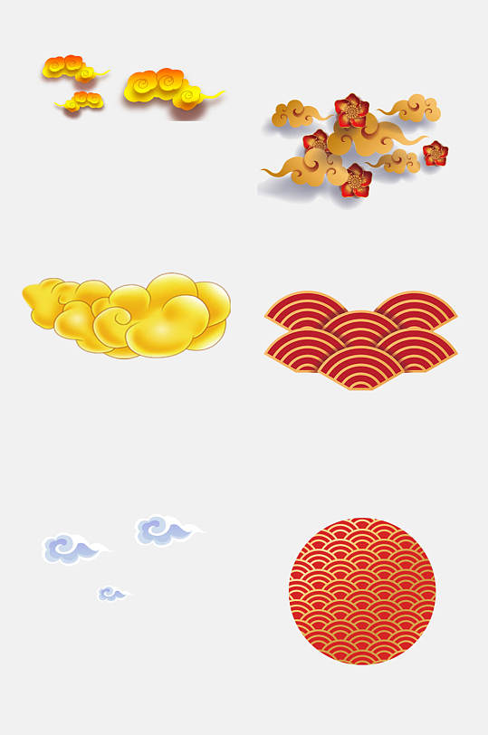 国潮中国风云纹祥云免抠元素