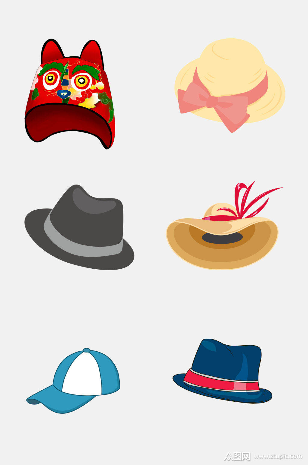 可爱卡通帽子免抠元素模板下载-编号2161175-众图网