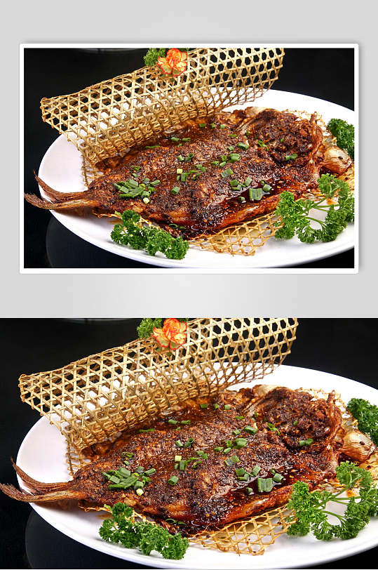 鲜香美味烤鱼食物图片