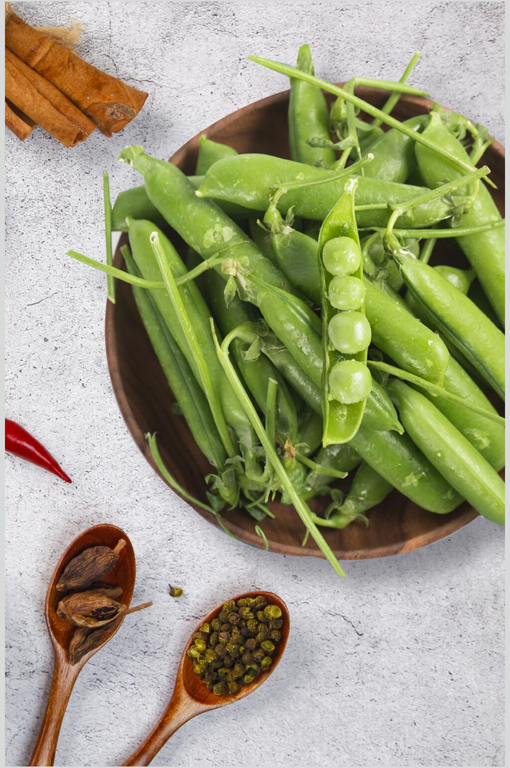 新鲜豌豆有机蔬菜图片素材