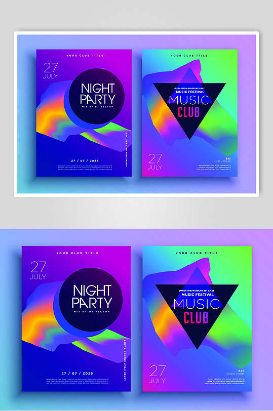 炫彩时尚蒸汽波矢量海报素材