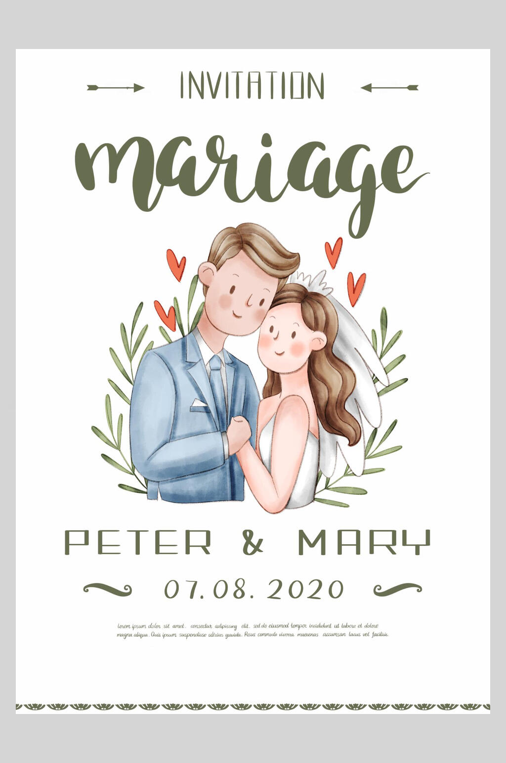 简洁婚礼邀请函海报素材