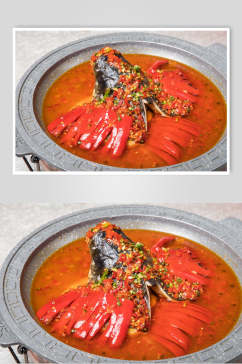 特色剁椒鱼头食品图片