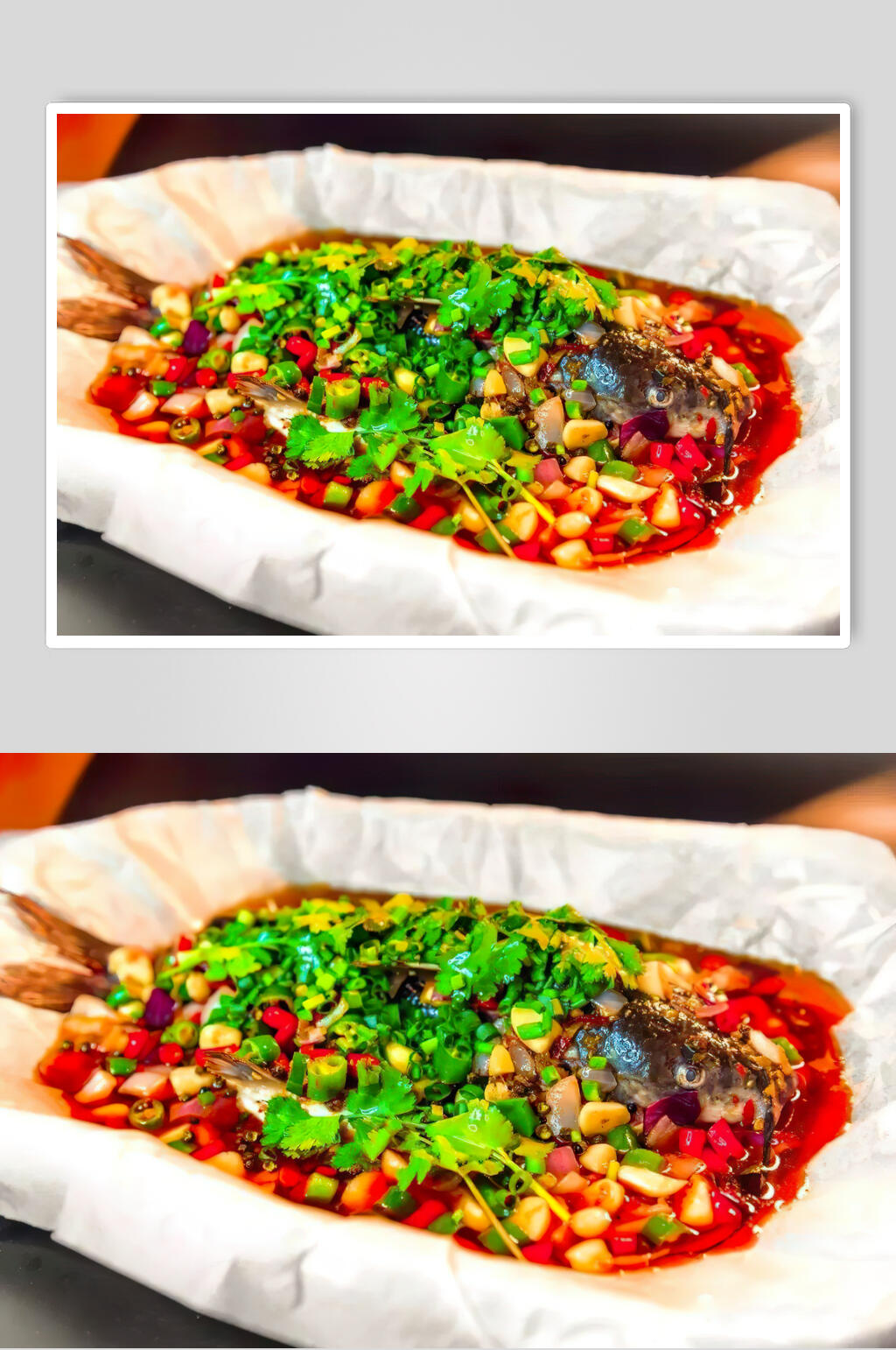 香菜烤鱼食物图片素材