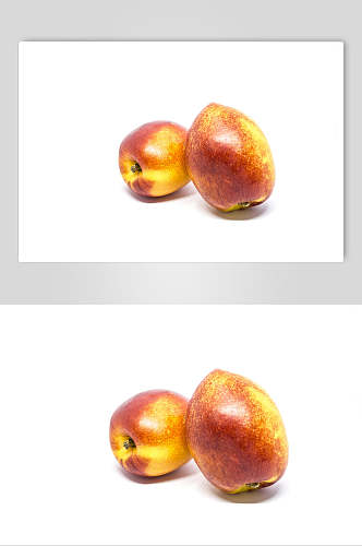 白底水果油桃食品摄影图片