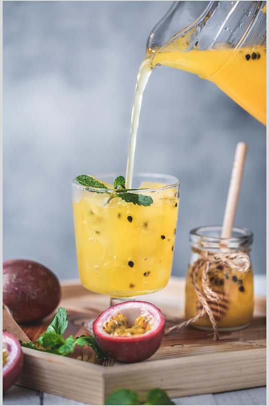 百香果冷饮水果食品图片