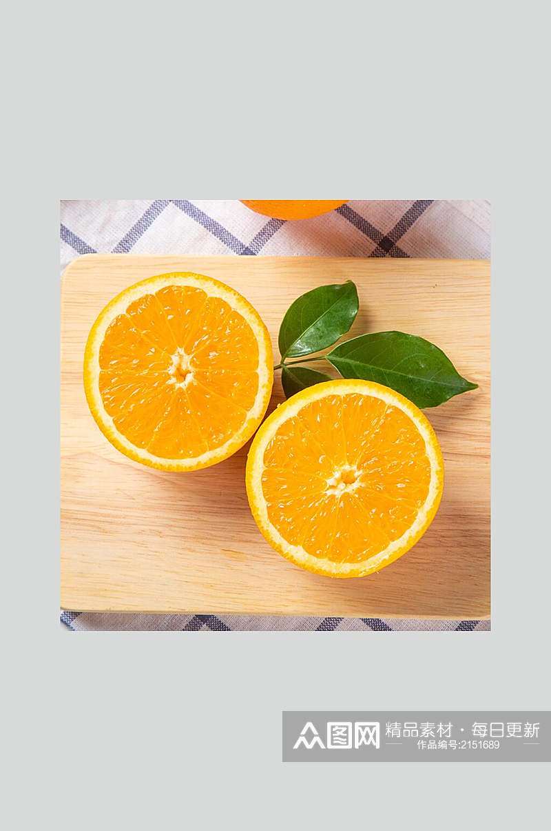 切半美味橙子水果食品高清图片素材