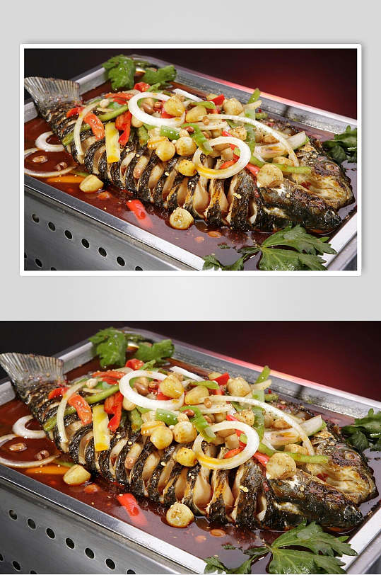 特色泡椒烤鱼食物图片