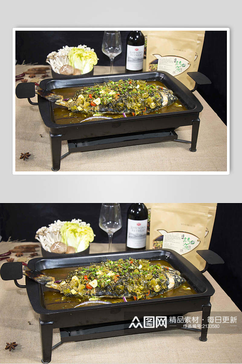 老坛酸菜烤鱼摄影图片素材