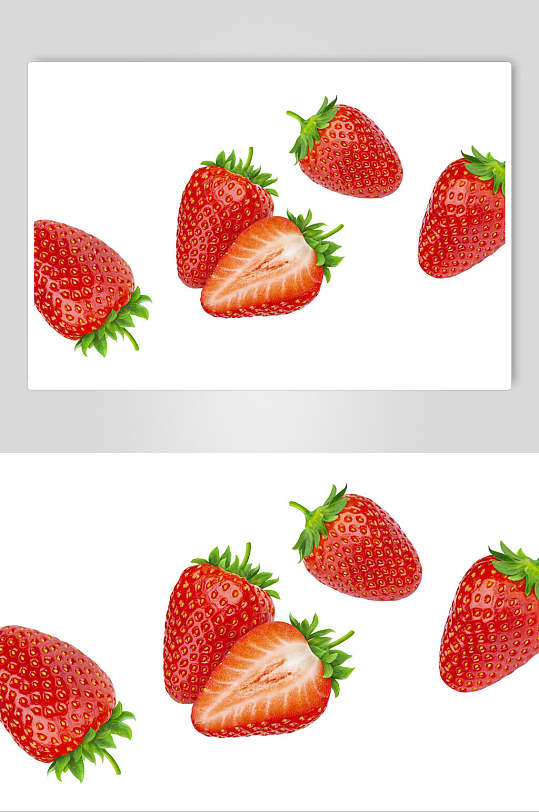 新鲜草莓美食实拍图片
