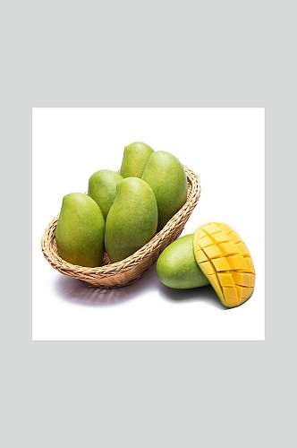新鲜青芒果美食摄影图片