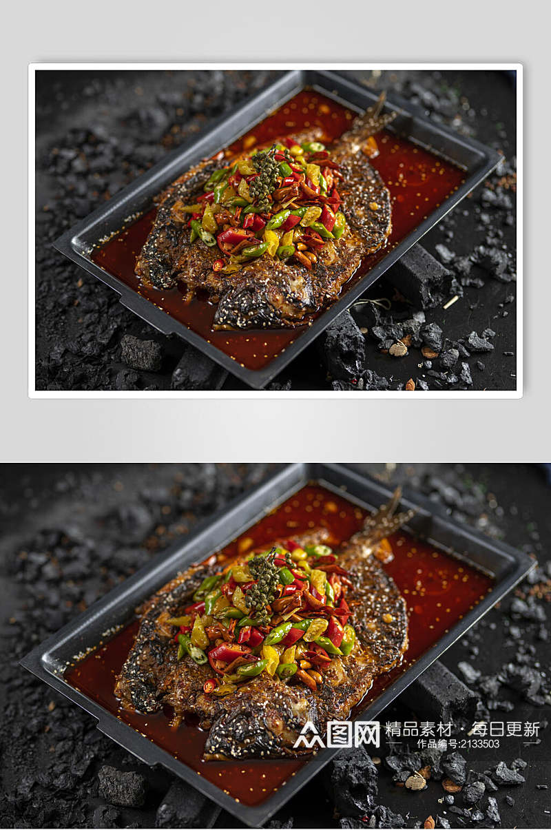 红油烤鱼摄影图片素材