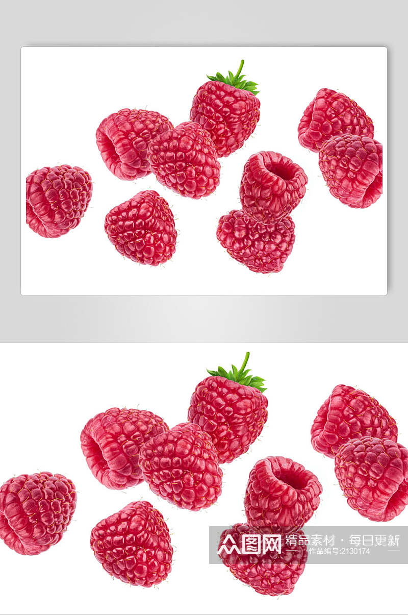白底美味树莓食品实拍图片素材