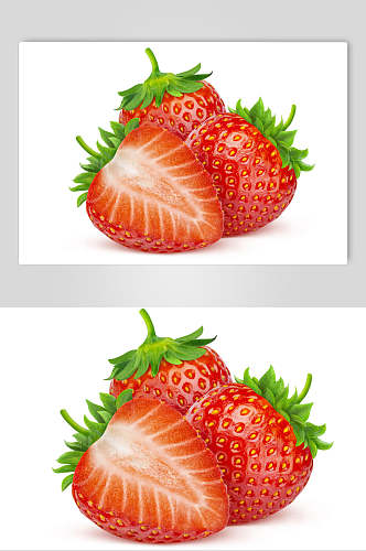 新鲜美味奶油草莓美食实拍图片