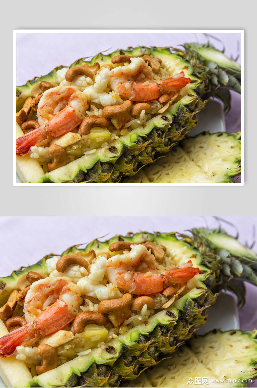 鲜香美味海鲜菠萝炒饭摄影图片素材