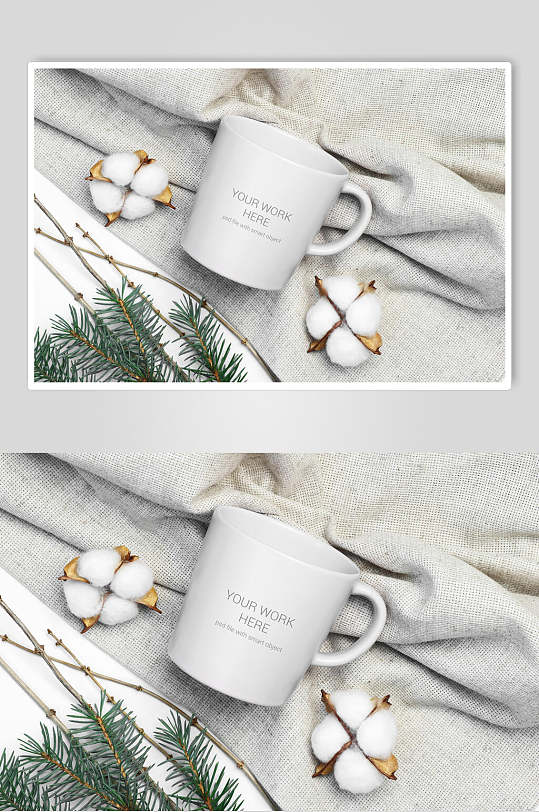 白色杯子样机效果图-众图网