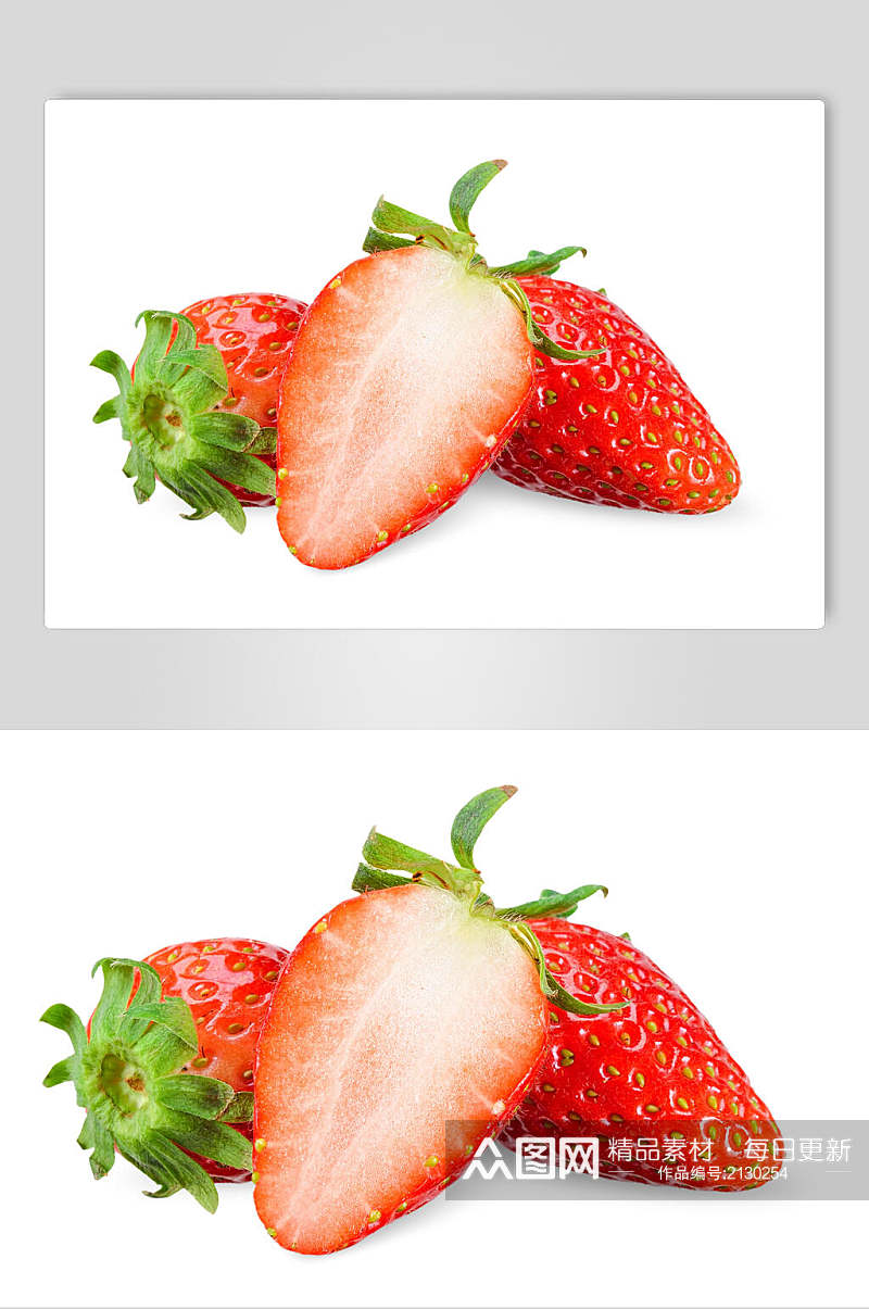 新鲜美味精选草莓美食实拍图片素材