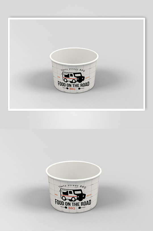 纸碗餐盒样机效果图-众图网