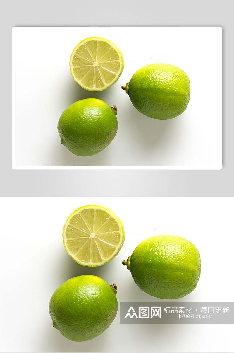 新鲜美味品质青柠檬实拍图片素材