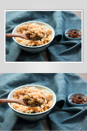 炒饭美食特写实拍图片