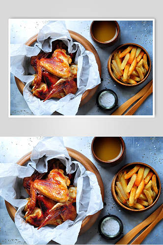韩式炸鸡套餐小食食品图片