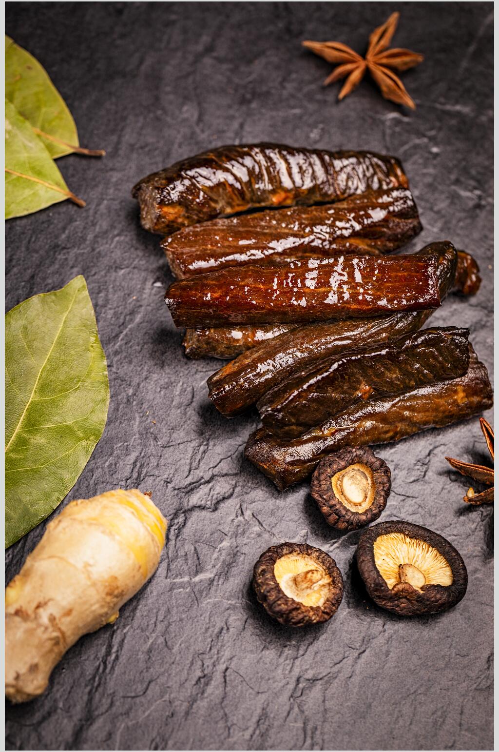 香菇牛肉干摄影图片素材