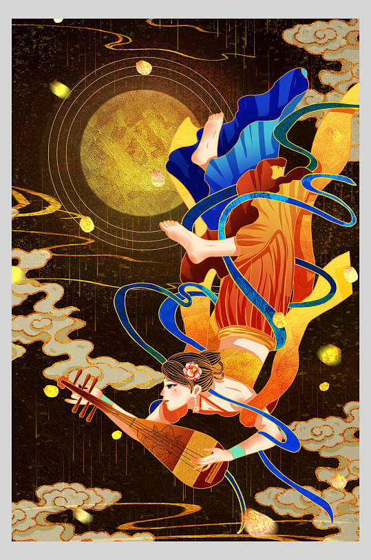 中国风大气神话仙女插画