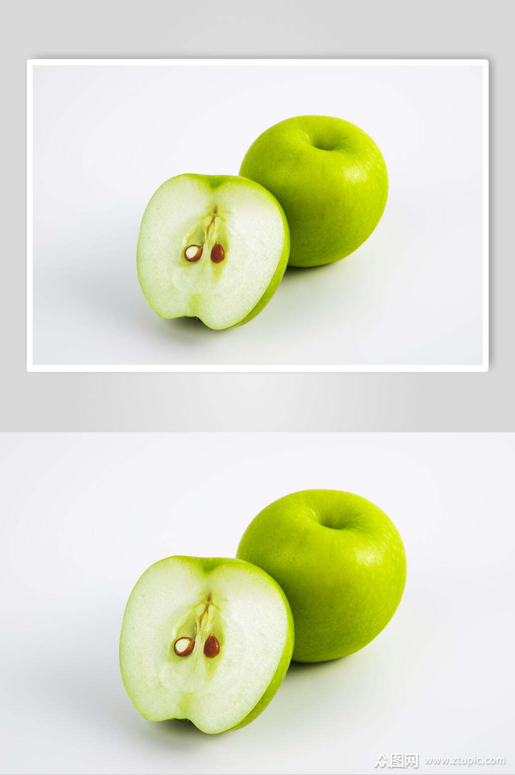 白底青苹果摄影图片模板下载-编号2128464-众图网