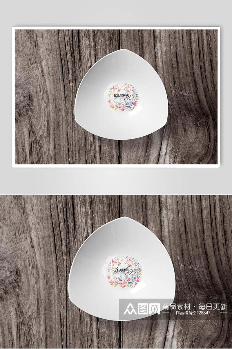 创意陶瓷餐饮盘子餐具样机效果图素材