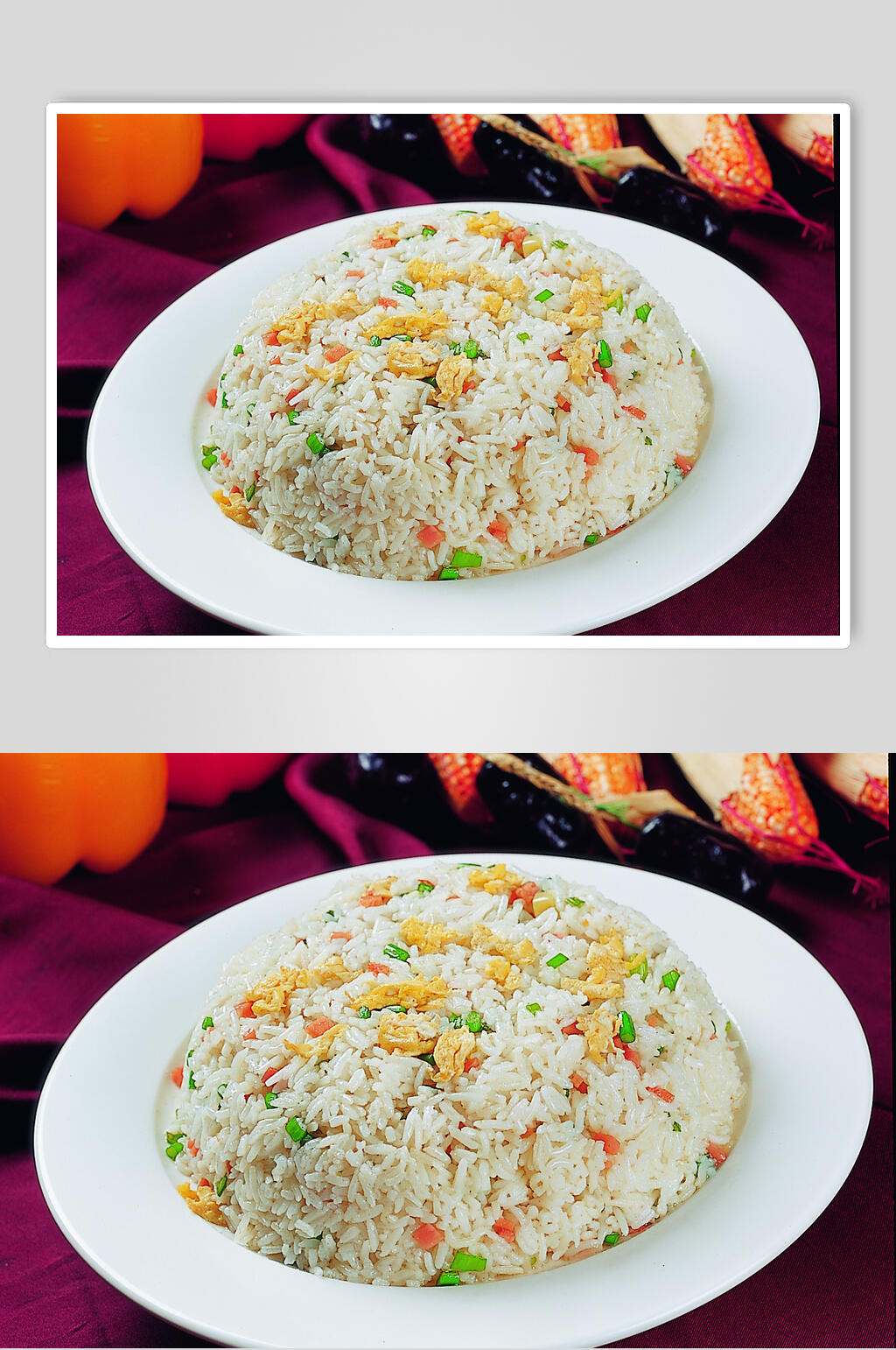 葱香炒饭食品摄影图片素材