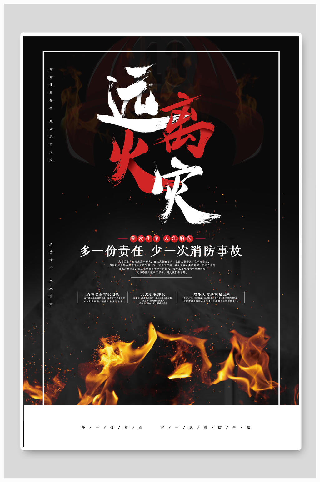 远离火灾公益海报素材