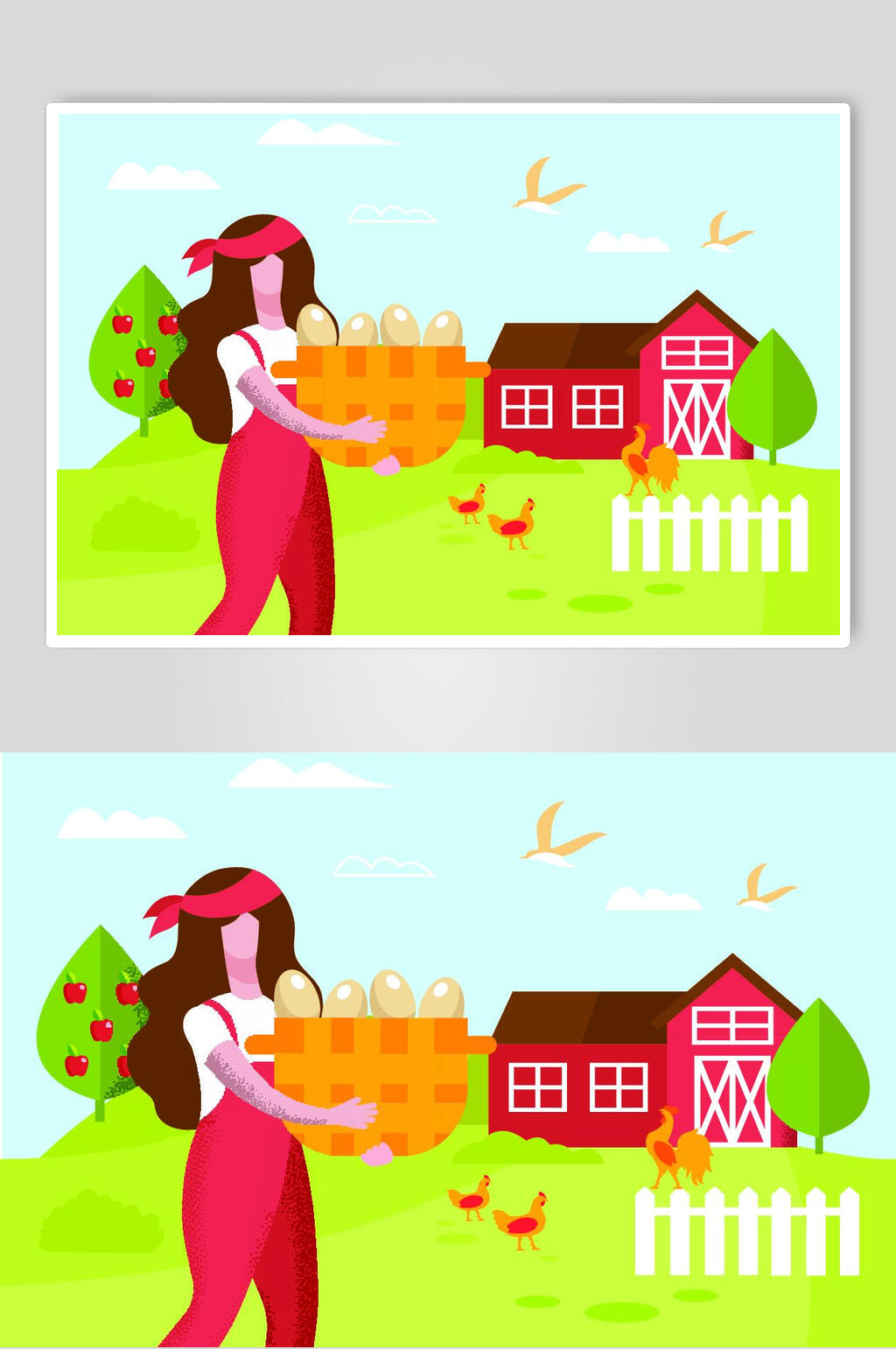 人物娱乐养殖插画素材