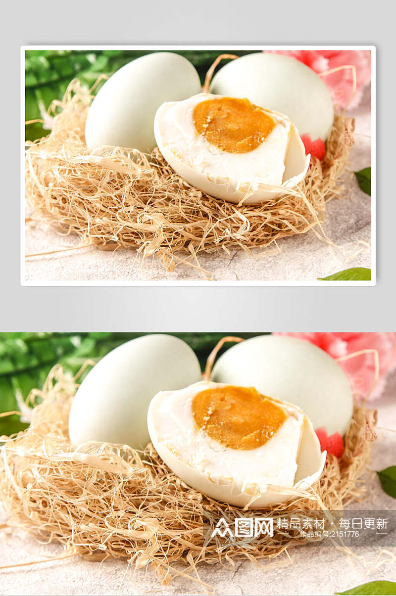 新鲜咸鸭蛋美食食品图片素材