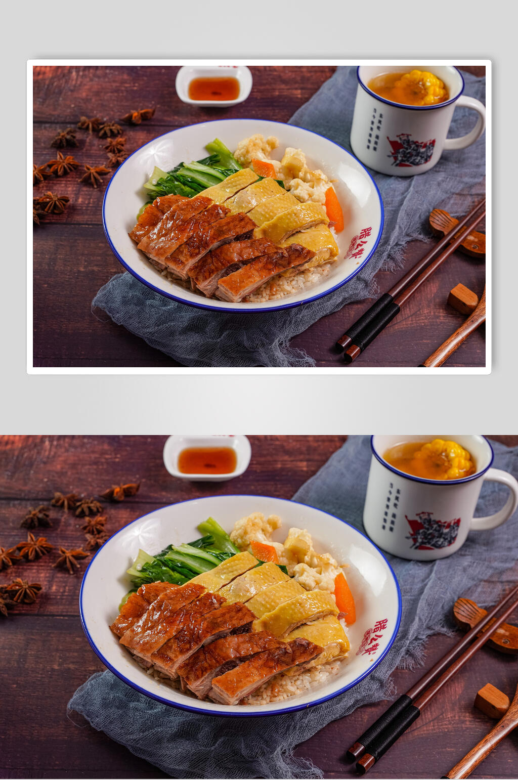 新鲜烧鸭饭摄影图片素材