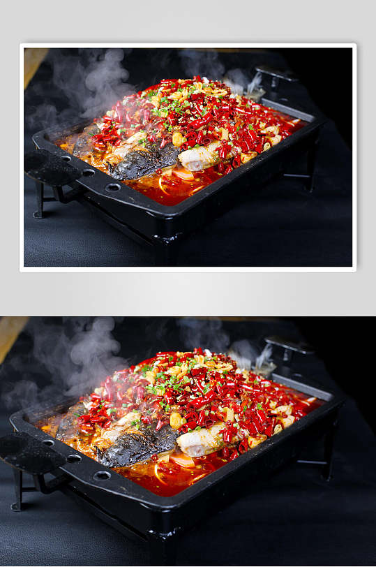 鲜香美味烤鱼摄影图片