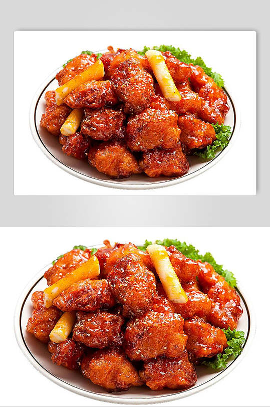 韩式糖醋排骨炸鸡小食美食图片