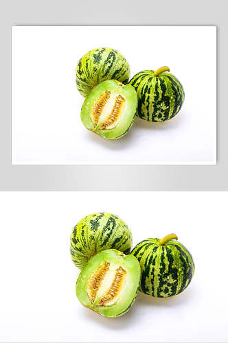 新鲜甜瓜美食摄影图片