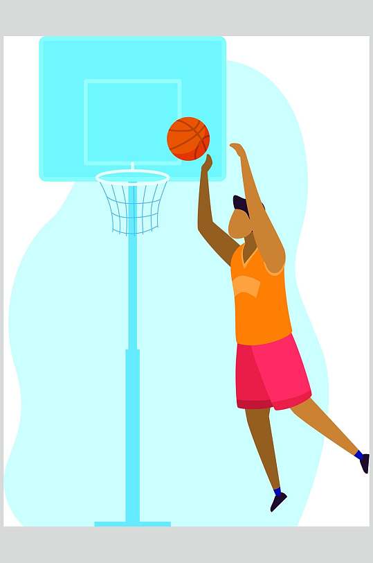 打篮球人物活动矢量元素素材