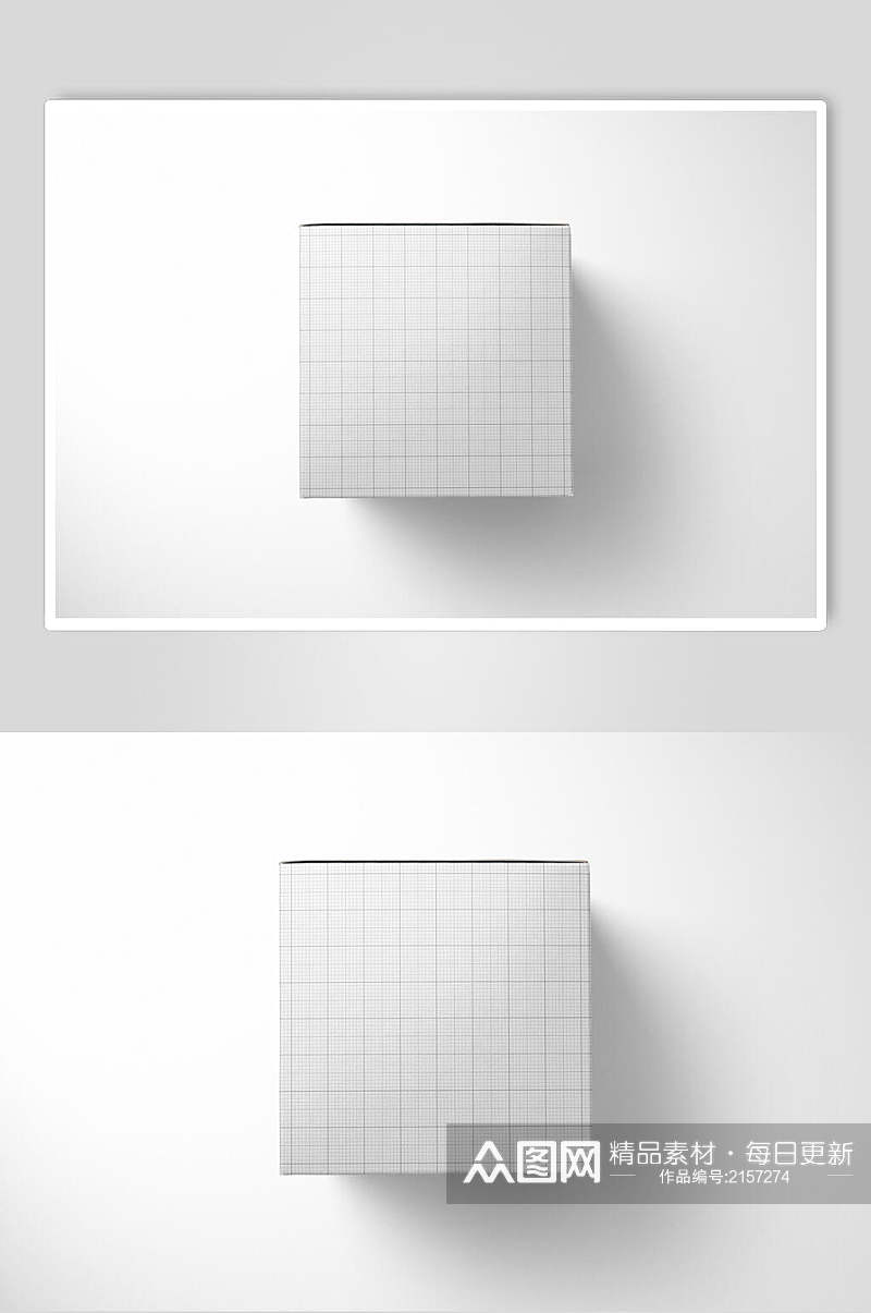 正方形包装盒样机侧面效果图素材