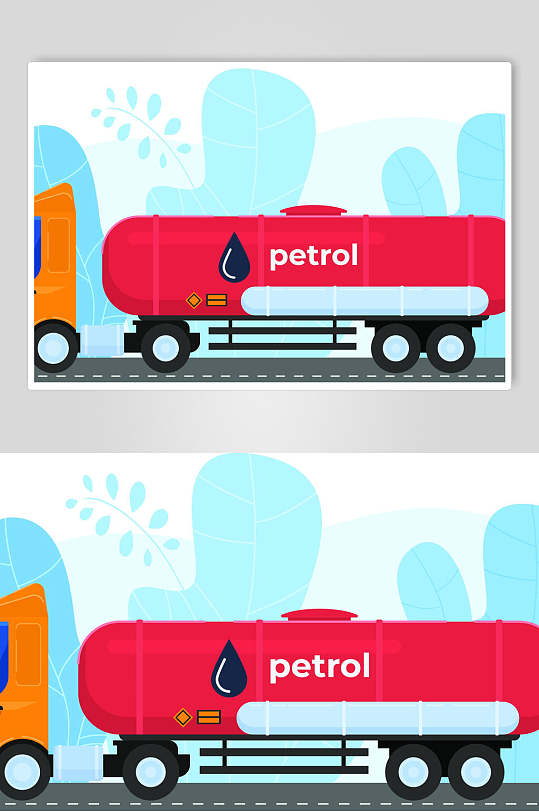 红色油罐车日常矢量素材