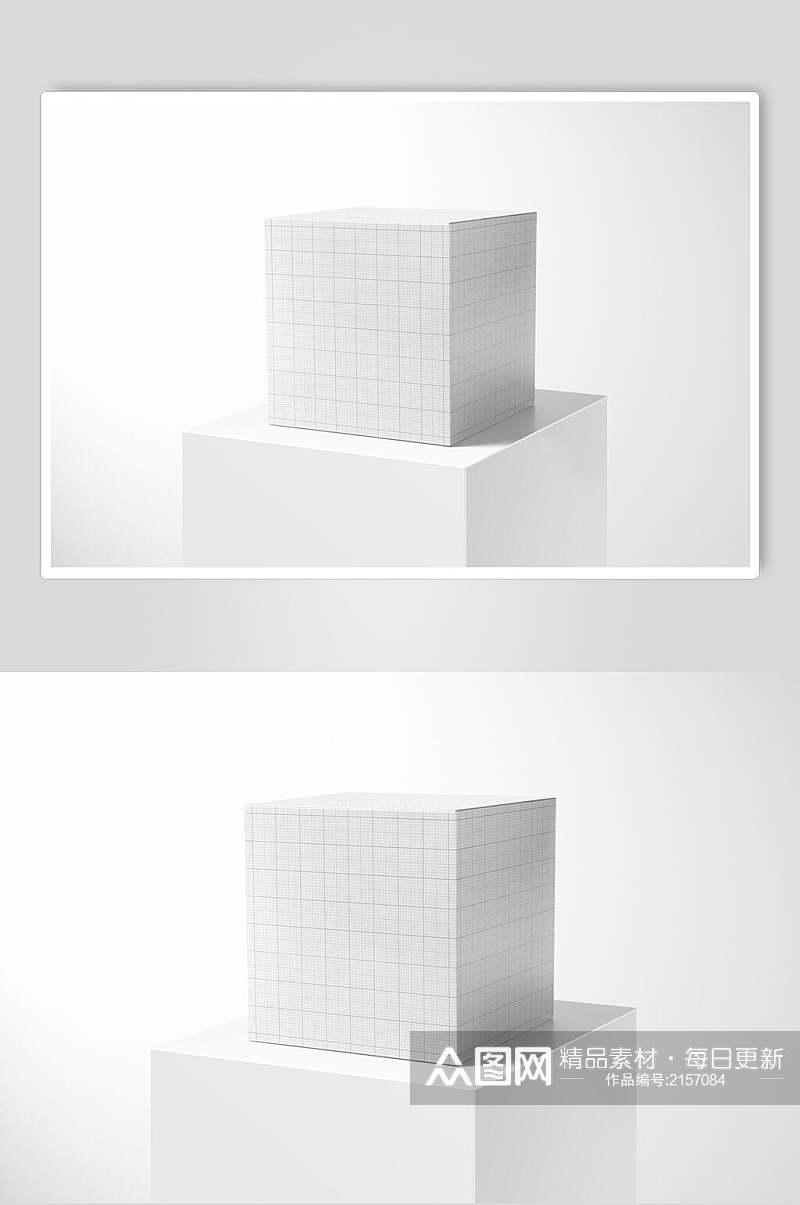 正方形纸盒包装盒样机效果图素材