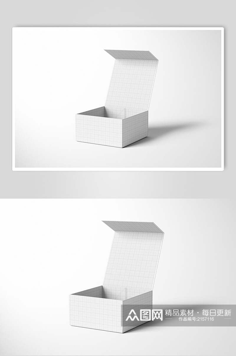 简约正方形包装盒样机效果图素材