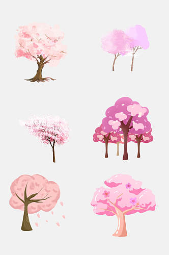 浪漫粉色樱花树免扣素材