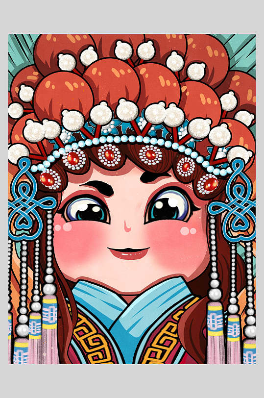 中华传统经典戏曲人物插画