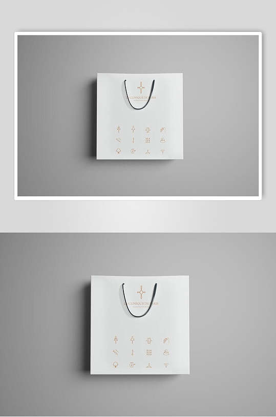 简约精美白色手提牛皮纸制手提袋样机