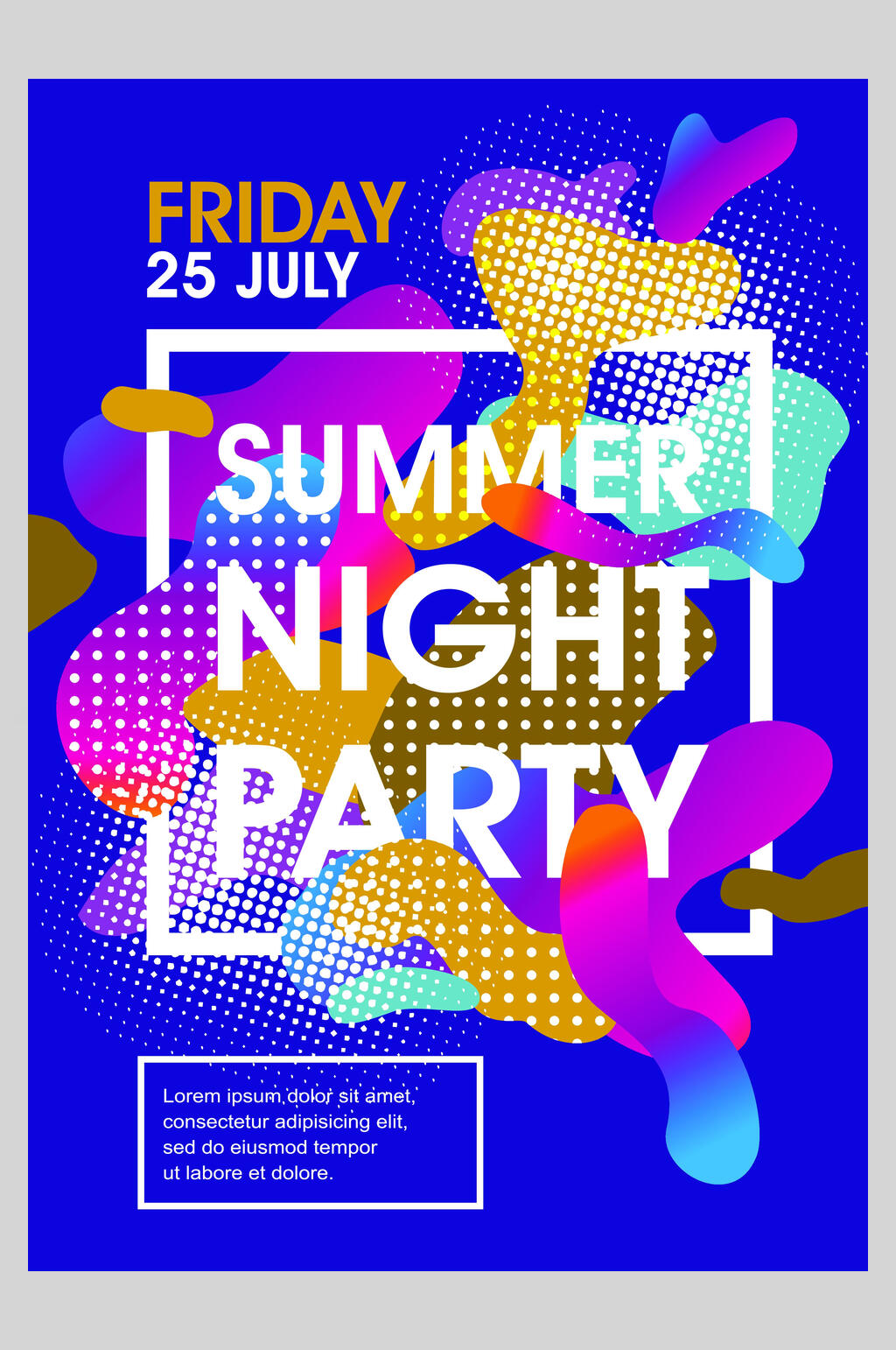 夏日音乐节狂欢夜海报素材